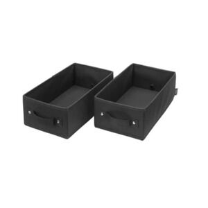 Fabric Storage Bin Box Drawer Organizer for Home Office Black - Set of 4